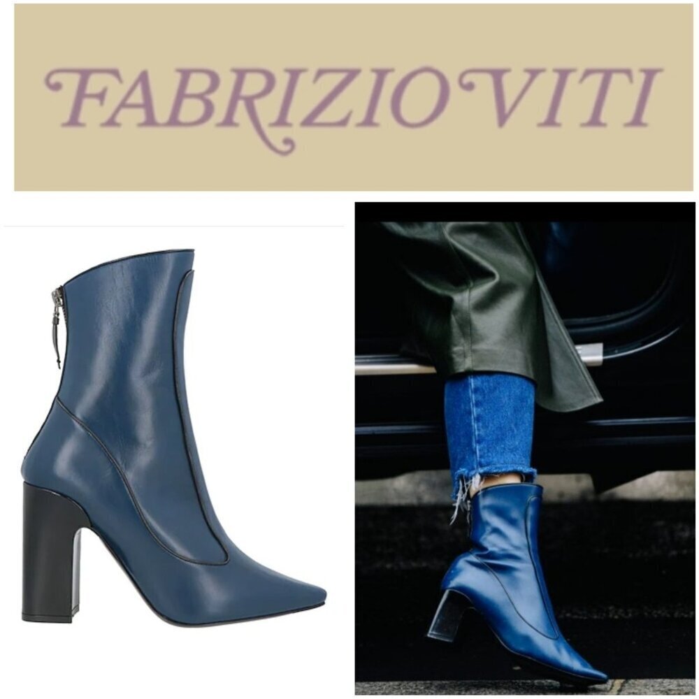 FABRIZIO VITI CAPALBIO LEATHER WINTER TIMELESS BOOTIE Size EU38/US 7.5